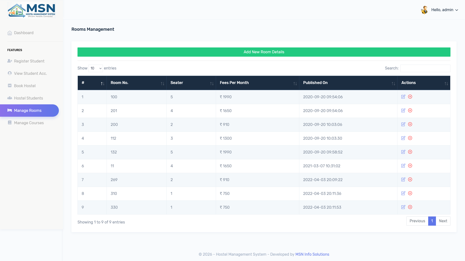 Hostel Fee Management