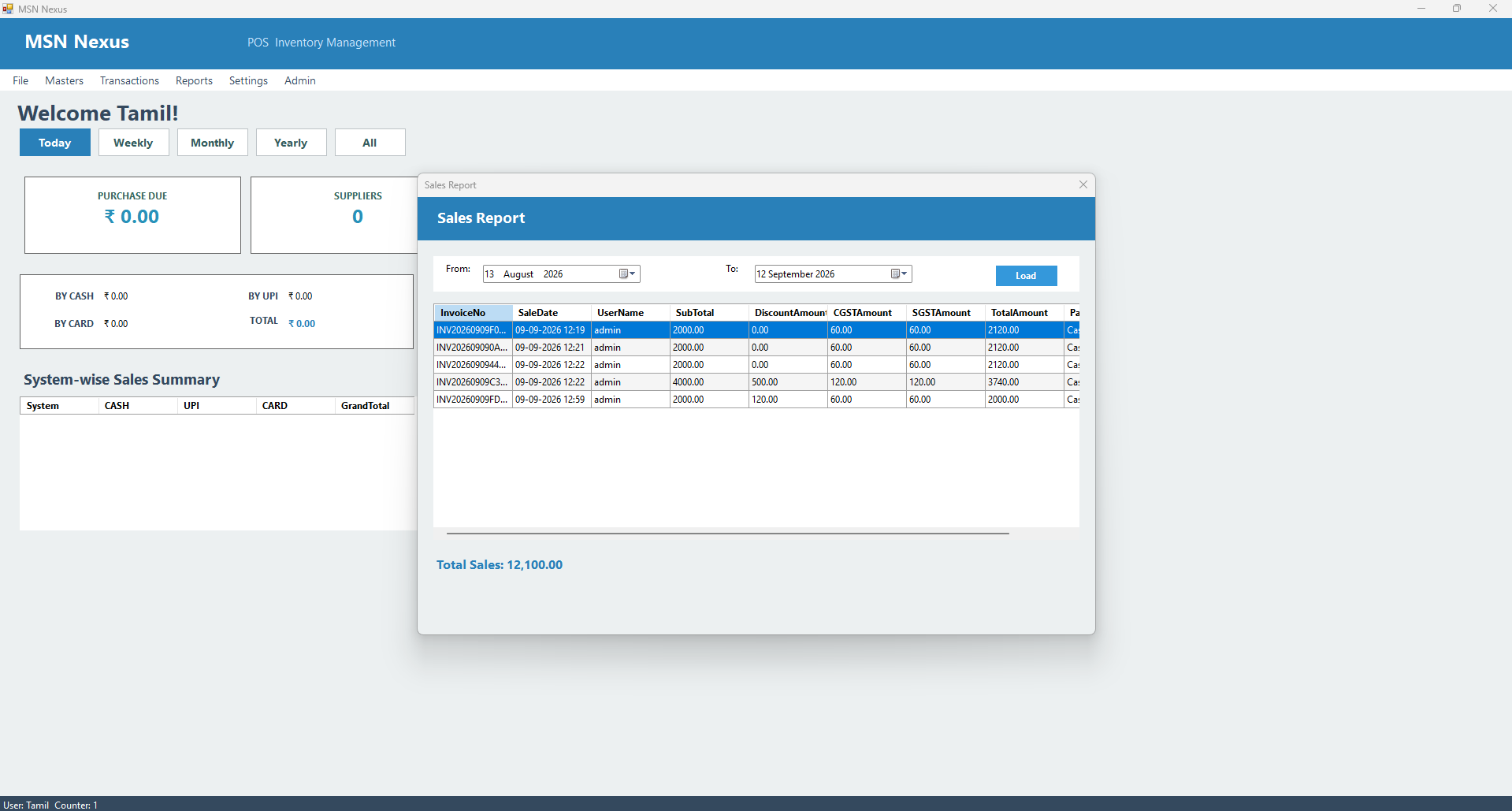 Billing Software Reports